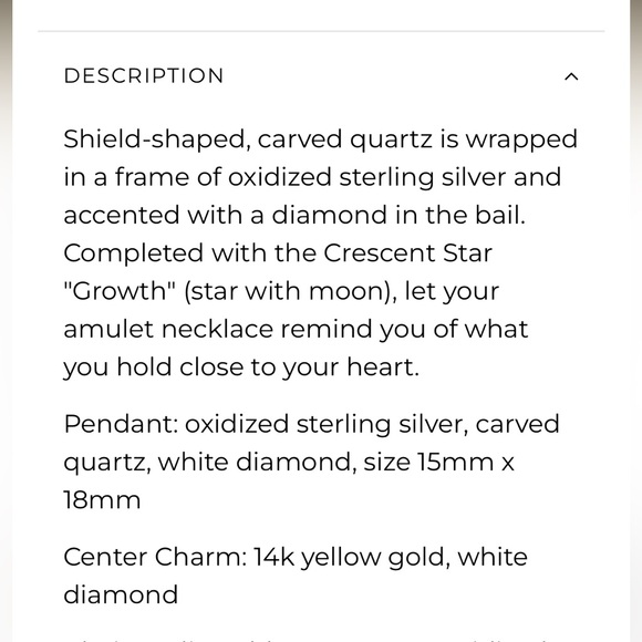 Acanthus Silver and Gold Crescent Moon Pendant - Picture 3 of 3